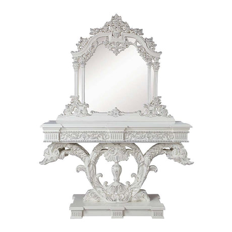 Acme - Vanaheim Mirror LV00807 Antique White Finish