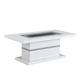 Acme - Elizaveta Coffee Table LV00819 Faux Crystal Diamonds & White High Gloss Finish