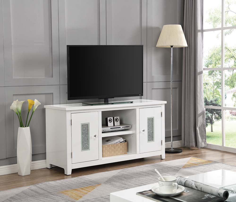 Acme - Elizaveta Tv Stand LV00822 White High Gloss Finish