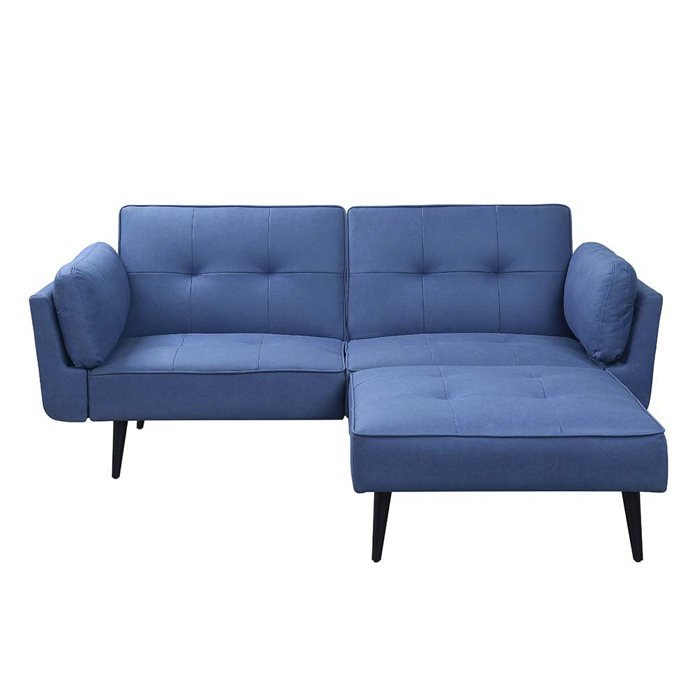 Acme - Nafisa Adjustable Sofa & Ottoman LV00823 Blue Fabric