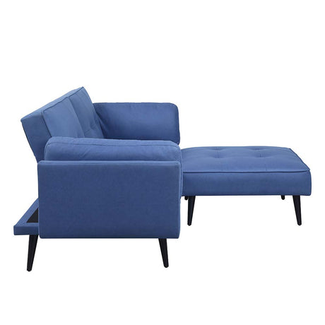 Acme - Nafisa Adjustable Sofa & Ottoman LV00823 Blue Fabric