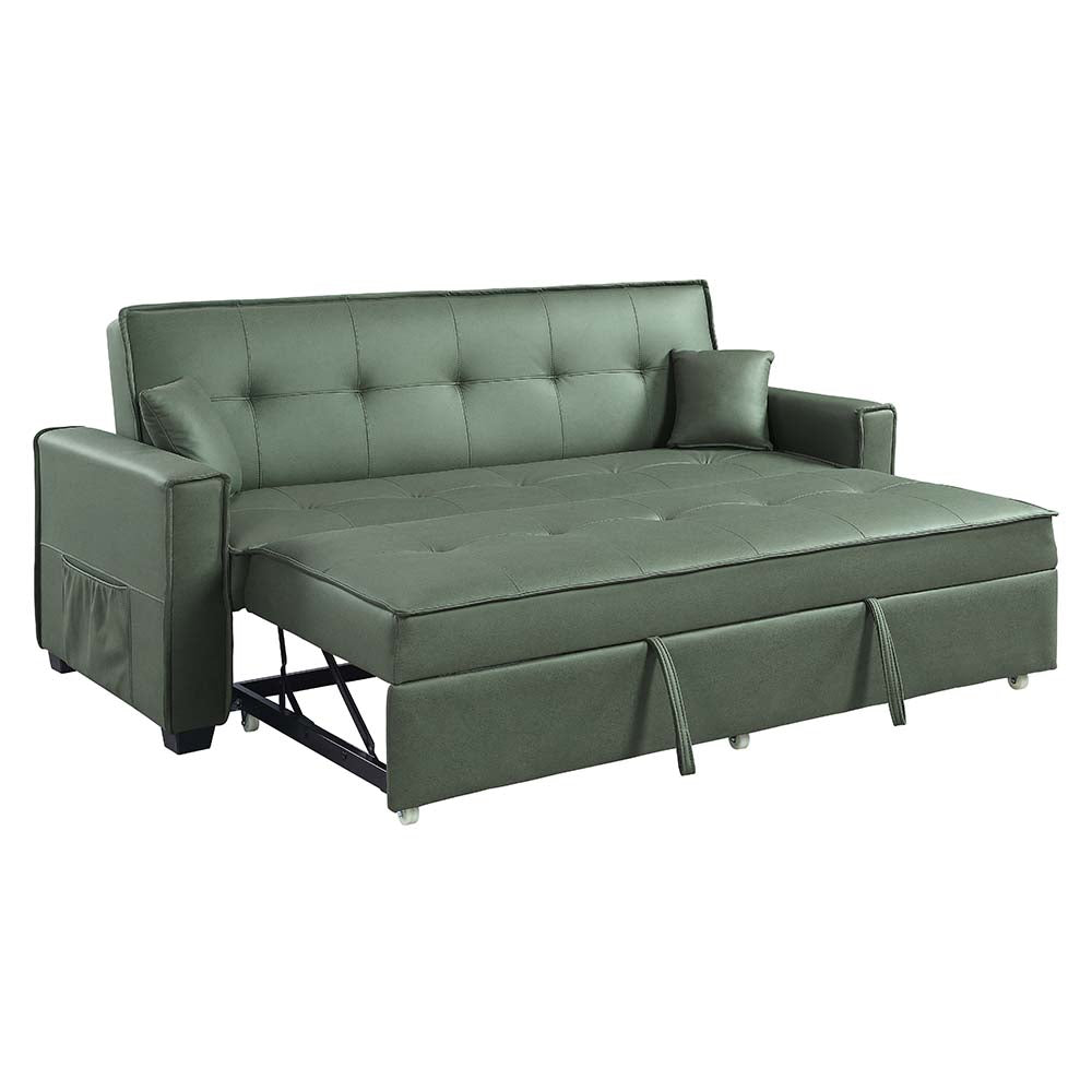 Acme - Octavio Adjustable Sofa W/2 Pillows LV00824 Green Fabric