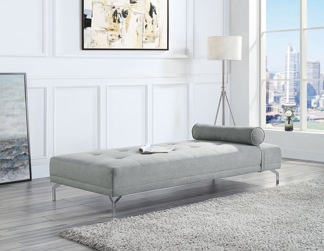 Acme - Quenti Sofa Bed W/Pillow LV00826 Gray Melange Velvet