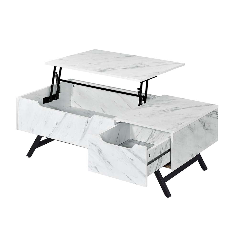 Acme - Throm Coffee Table W/Lift Top LV00830 White Finish