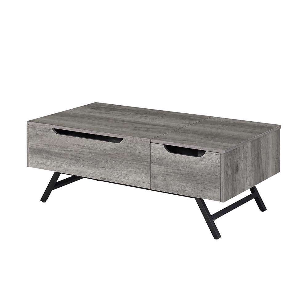 Acme - Throm Coffee Table W/Lift Top LV00832 Gray Oak Finish