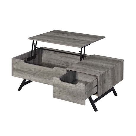 Acme - Throm Coffee Table W/Lift Top LV00832 Gray Oak Finish