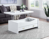 Acme - Ramiel Coffee Table W/Lift Top LV00885 High Gloss White Finish