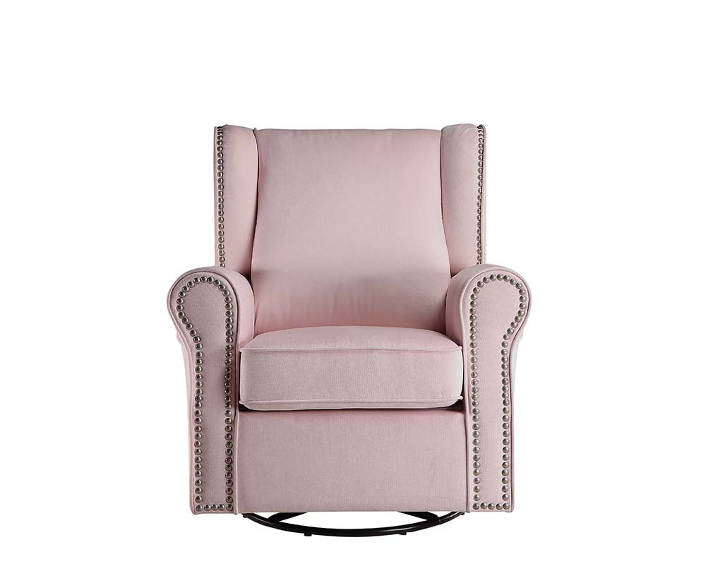 Acme - Tamaki Swivel Chair W/Glider LV00923 Pink Fabric