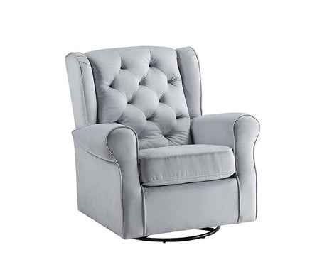 Acme - Zeger Swivel Chair W/Glider LV00924 Gray Fabric