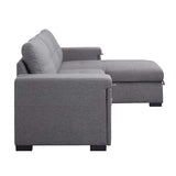 Acme - Jacop Sectional Sofa W/Sleeper & Storage LV00969 Dark Gray Fabric