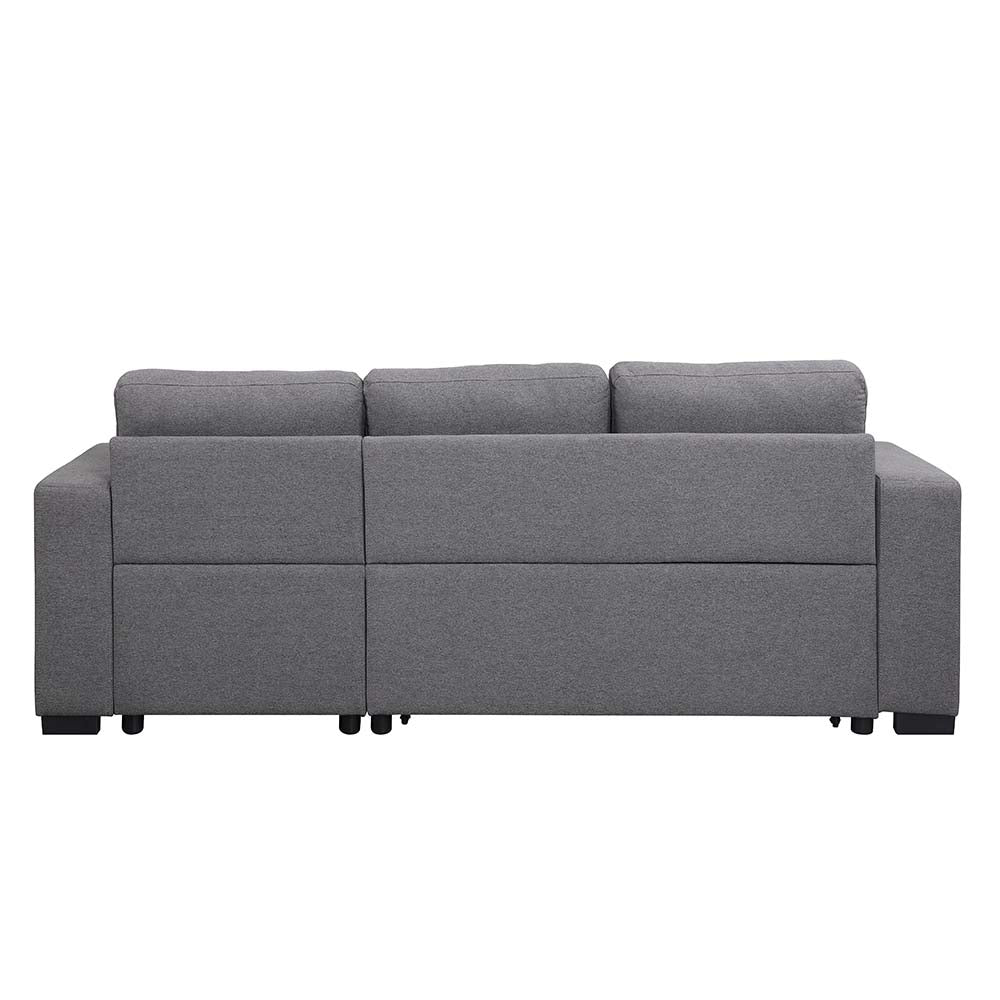 Acme - Jacop Sectional Sofa W/Sleeper & Storage LV00969 Dark Gray Fabric