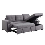 Acme - Jacop Sectional Sofa W/Sleeper & Storage LV00969 Dark Gray Fabric