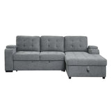 Acme - Kabira Sectional Sofa W/Sleeper & Storage LV00970 Gray Fabric