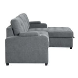 Acme - Kabira Sectional Sofa W/Sleeper & Storage LV00970 Gray Fabric