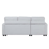 Acme - Hiltons Sectional Sofa W/Sleeper & Storage LV00971 White Fabric