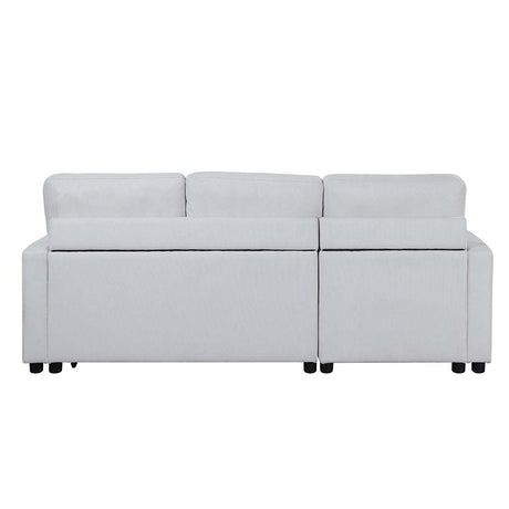 Acme - Hiltons Sectional Sofa W/Sleeper & Storage LV00971 White Fabric