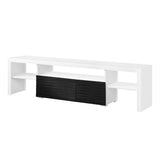 Acme - Buck II Tv Stand LV00998 White & Black High Gloss Finish