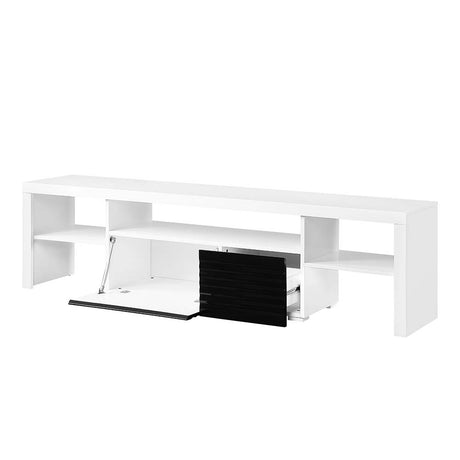 Acme - Buck II Tv Stand LV00998 White & Black High Gloss Finish