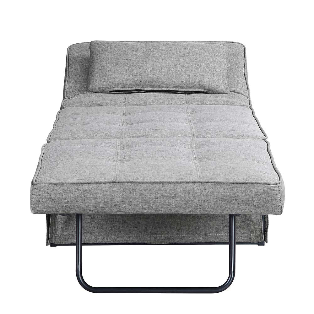 Bandit Adjustable Sofa W/Pillow LV01017 Gray Fabric | Acme - LV01017 - Home Elegance USA - 3