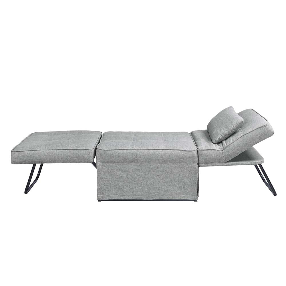 Bandit Adjustable Sofa W/Pillow LV01017 Gray Fabric | Acme - LV01017 - Home Elegance USA - 4