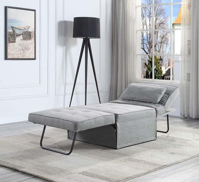 Bandit Adjustable Sofa W/Pillow LV01017 Gray Fabric | Acme - LV01017 - Home Elegance USA - 1