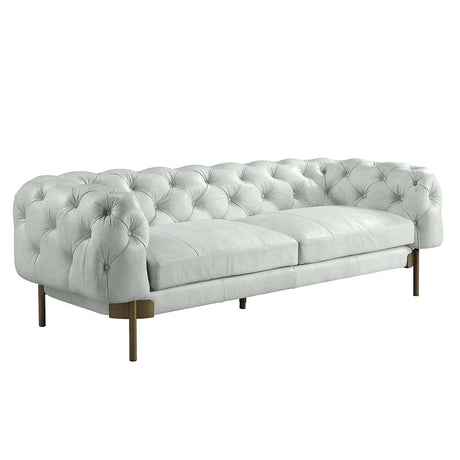 Acme - Ragle Sofa LV01021 Vintage White Top Grain Leather