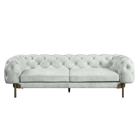 Acme - Ragle Sofa LV01021 Vintage White Top Grain Leather