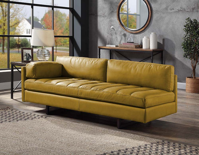 Acme - Radia Sofa W/Pillow LV01022 Turmeric Top Grain Leather