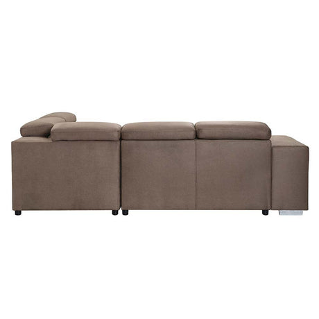 Acoose Sectional Sofa W/Sleeper LV01025 Brown Fabric | Acme - LV01025 - Home Elegance USA - 4