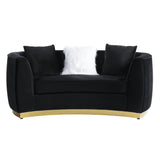 Achelle Loveseat W/3 Pillows LV01046 Black Velvet | Acme | Home Elegance USA