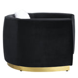 Achelle Loveseat W/3 Pillows LV01046 Black Velvet | Acme | Home Elegance USA