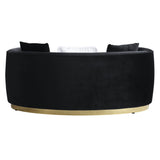 Achelle Loveseat W/3 Pillows LV01046 Black Velvet | Acme - LV01046 - Home Elegance USA - 4