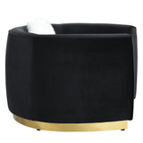 Acme - Achelle Chair W/Pillow LV01047 Black Velvet