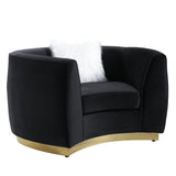 Achelle Chair W/Pillow LV01047 Black Velvet | Acme - LV01047 - Home Elegance USA - 1