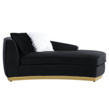 Achelle Chaise W/2 Pillows LV01048 Black Velvet | Acme - LV01048 - Home Elegance USA - 3