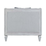 Acme - Katia Chair W/Pillow LV01051 Light Gray Linen & Weathered White Finish