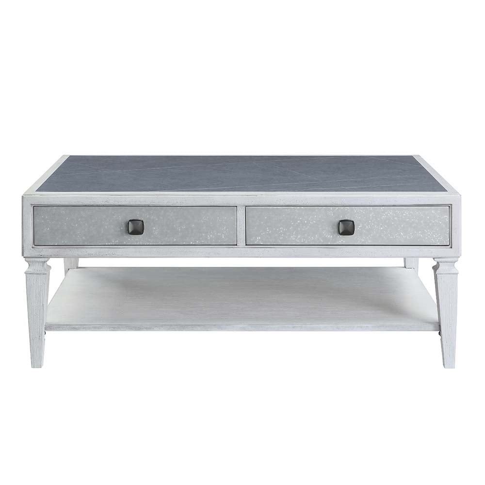 Acme - Katia Coffee Table LV01052 Rustic Gray & Weathered White Finish