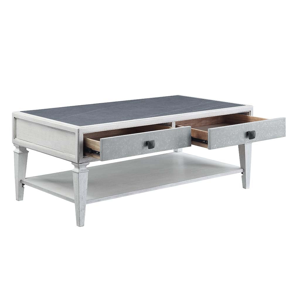 Acme - Katia Coffee Table LV01052 Rustic Gray & Weathered White Finish