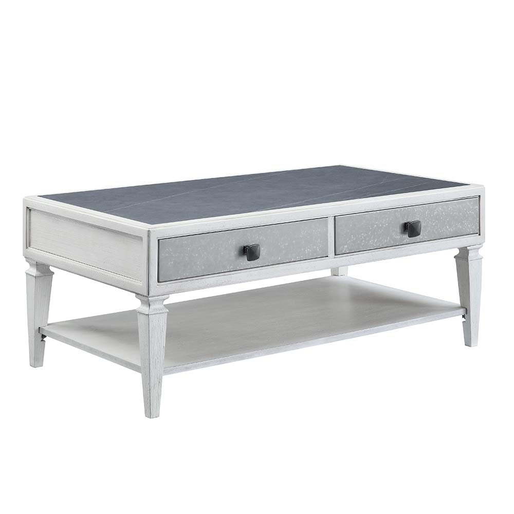 Acme - Katia Coffee Table LV01052 Rustic Gray & Weathered White Finish