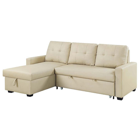 Dafina Sectional Sofa W/Sleeper LV01054 Beige Fabric | Acme - LV01054 - Home Elegance USA - 2