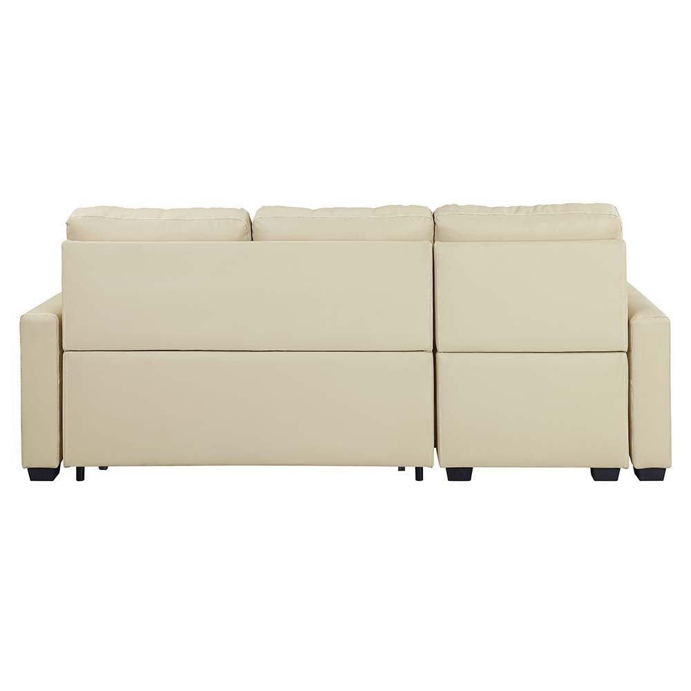 Dafina Sectional Sofa W/Sleeper LV01054 Beige Fabric | Acme - LV01054 - Home Elegance USA - 5