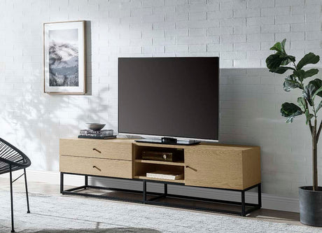 Acme - Isha Tv Stand LV01075 Oak Finish