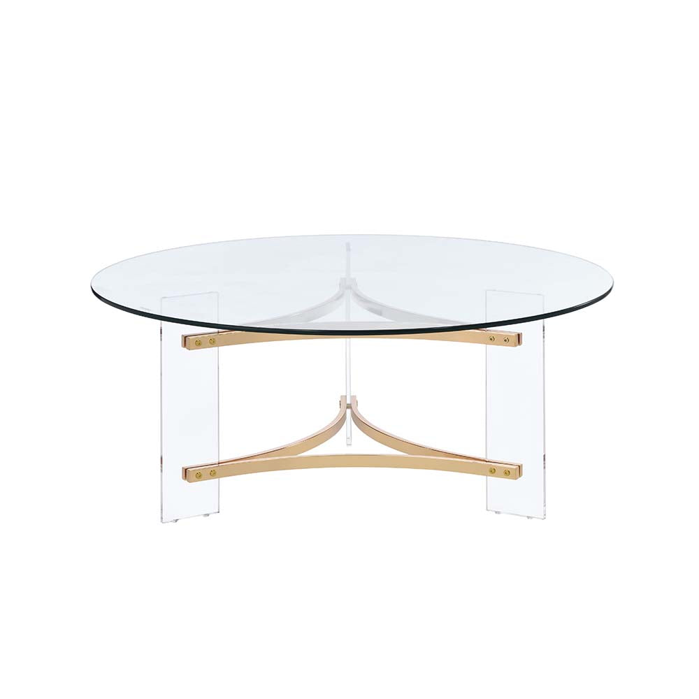 Acme - Sosi Coffee Table LV01083 Gold Finish