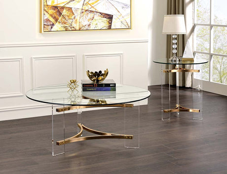 Acme - Sosi End Table LV01084 Gold Finish