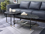 Acme - Silas Nesting Coffee Table Set LV01088 Faux Marble Top & Black Finish