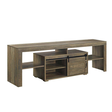 Acme - Wasim Tv Stand LV01102 Rustic Oak Finish