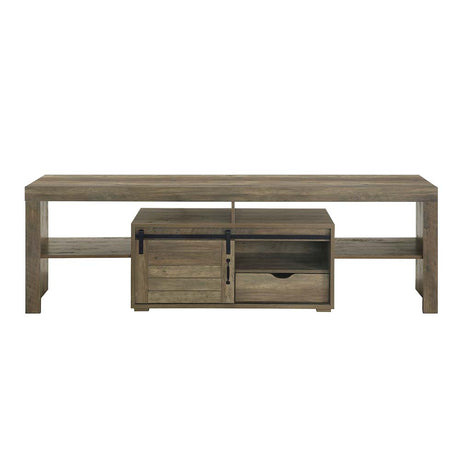 Acme - Wasim Tv Stand LV01102 Rustic Oak Finish