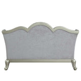 Acme - Qunsia Loveseat W/4 Pillows LV01118 Light Gray Linen & Champagne Finish