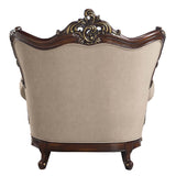 Acme - Ragnar Chair W/2 Pillows LV01124 Light Brown Linen & Cherry Finish