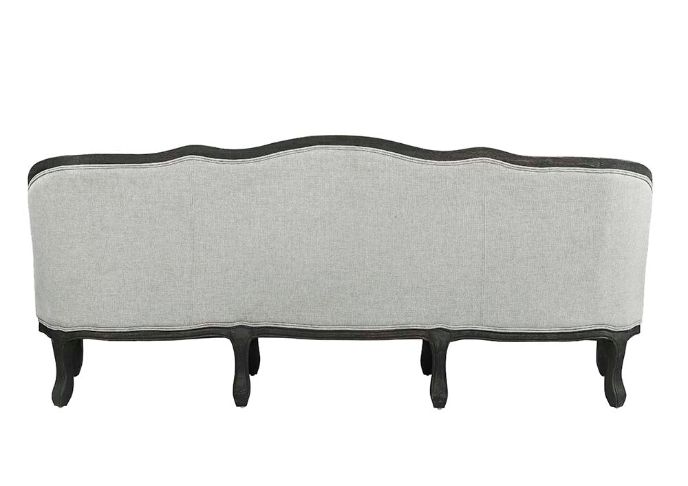 Acme - Samael Sofa W/3 Pillows LV01127 Gray Linen & Dark Brown Finish